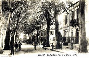 Miliana - Rue Saint-Paul et Mairie - 1906
